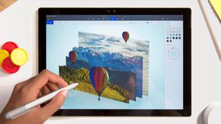 A promotional image for Microsoft's Paint 3D application